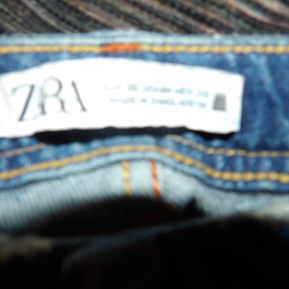 Zara Destructed Midrise Blue Jeans Sz 4 - Picture 11 of 11